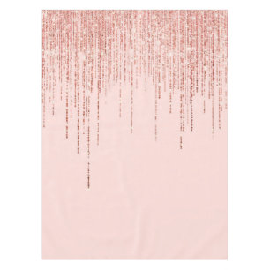 Luxuriöse Pink Rose Gold Funkelnd Glitzer Fringe Tischdecke
