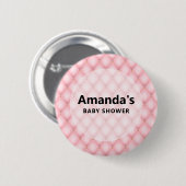 Luxuriöse Pink Tufant Diamond Pattern Babydusche Button (Vorne & Hinten)