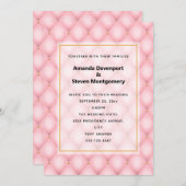 Luxuriöse Pink Tufted Diamond Muster Hochzeit Einladung (Vorne/Hinten)