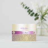 Luxuriöse Pink und Gold Shimmery Glitzer Monogram Visitenkarte (Stehend Vorderseite)