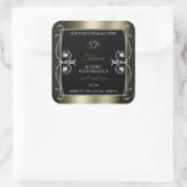 Luxuriöse Platinum Black Product Labels dekorativ Quadratischer Aufkleber (Tasche)