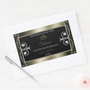 Luxuriöse Platinum Black Product Labels dekorativ Rechteckiger Aufkleber