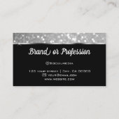 Luxuriöse Platinum Glitzer Luminous Stars Elegant Visitenkarte (Rückseite)