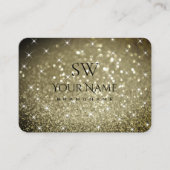 Luxuriöse Platinum Glitzer Luminous Stars Initials Visitenkarte (Vorderseite)