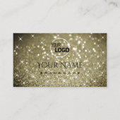 Luxuriöse Platinum Glitzer Luminous Stars Logo Visitenkarte (Vorderseite)