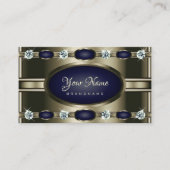 Luxuriöse Platinum- und Blautöne mit Imitate Diamo Visitenkarte (Vorderseite)