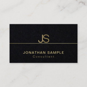 Luxuriöse Premium Black Elegant Monogram Modern Visitenkarte