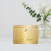 Luxuriöse Premium Silk Finish Imitat Gold Beruflic Visitenkarte (Stehend Vorderseite)