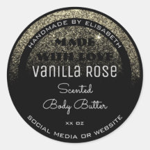 Luxuriöse Produktmarken Schwarz mit Gold Glitzer R