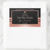 Luxuriöse Produktverpackung Etikett Schwarz und Ro Rechteckiger Aufkleber (Tasche)