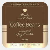 Luxuriöse Produktverpackungsmarken Dunkelbraun & G Quadratischer Aufkleber (Vorderseite)