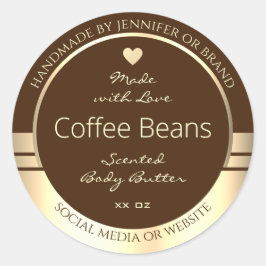 Luxuriöse Produktverpackungsmarken Dunkelbraun & G Runder Aufkleber