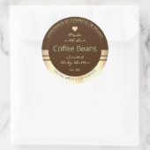 Luxuriöse Produktverpackungsmarken Dunkelbraun & G Runder Aufkleber (Tasche)