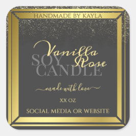 Luxuriöse Produktverpackungsmarken Dunkelgrau und  Quadratischer Aufkleber