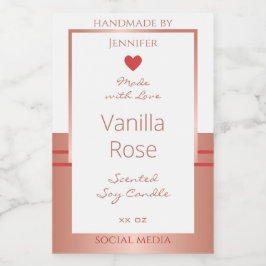 Luxuriöse Produktverpackungsmarken Rose Gold White Lebensmitteletikett