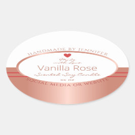 Luxuriöse Produktverpackungsmarken Rose Gold White Ovaler Aufkleber