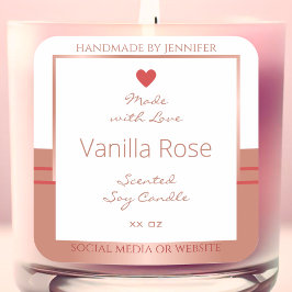 Luxuriöse Produktverpackungsmarken Rose Gold White Quadratischer Aufkleber