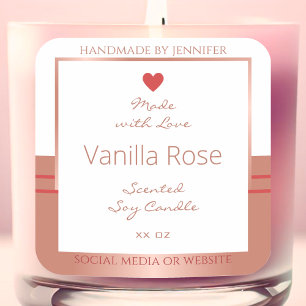 Luxuriöse Produktverpackungsmarken Rose Gold White Quadratischer Aufkleber