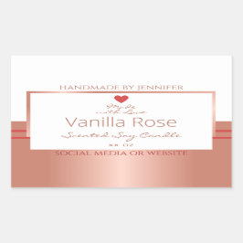 Luxuriöse Produktverpackungsmarken Rose Gold White Rechteckiger Aufkleber