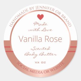 Luxuriöse Produktverpackungsmarken Rose Gold White Runder Aufkleber