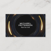 Luxuriöse Radial Gold Line | Moderne Futuristik Visitenkarte (Vorderseite)
