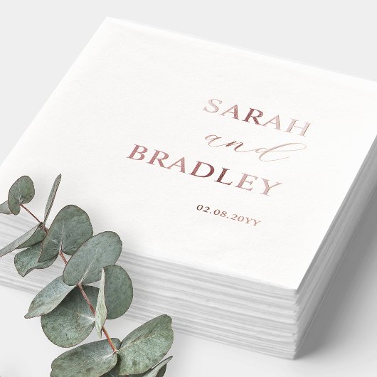 Luxuriöse, reale Foil Custom Wedding Servietten Mit Folie