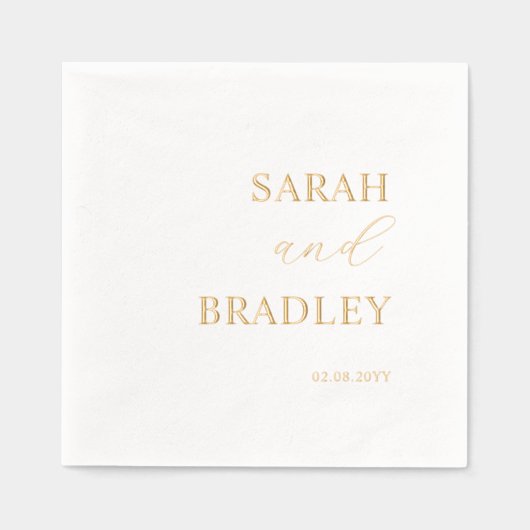 Luxuriöse, reale Foil Custom Wedding Servietten Mit Folie (Vorderseite)