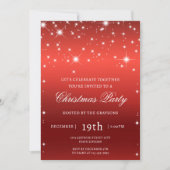 Luxuriöse Red Christmas Party Einladung (Vorderseite)