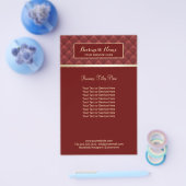 Luxuriöse Red Quilt Modern Gold Beauty Salon Welln Flyer (Einzeln)