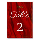Luxuriöse Red Silk Wedding Tischnummer (Rückseite)