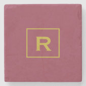 Luxuriöse Red Solid Color Classic Schlichte Erstau Steinuntersetzer (Vorderseite)