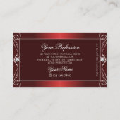 Luxuriöse Red Verziert Sparkling Diamonds Ornament Visitenkarte (Rückseite)