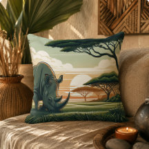 Luxuriöse Rhinoceros Pillow for Wildlife Lovers