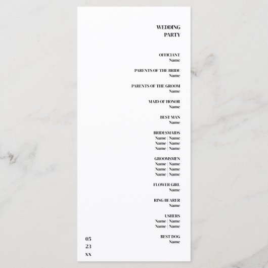 Luxuriöse romantische Blüh Calligraphy Wedding Gol Programm (Rückseite)