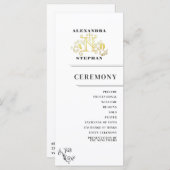 Luxuriöse romantische Blüh Calligraphy Wedding Gol Programm (Vorne/Hinten)