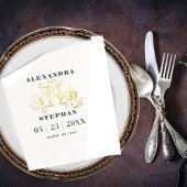 Luxuriöse romantische Blüh Calligraphy Wedding Gol Serviette