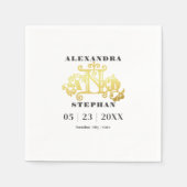 Luxuriöse romantische Blüh Calligraphy Wedding Gol Serviette (Vorderseite)