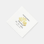 Luxuriöse romantische Blüh Calligraphy Wedding Gol Serviette (Ecke)