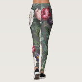 Luxuriöse romantische Blumenmuster rote Rosen Somm Leggings (Rückseite)