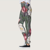 Luxuriöse romantische Blumenmuster rote Rosen Somm Leggings (Links)