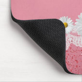 Luxuriöse Romantische Pink Lace Mousepad (Ecke)
