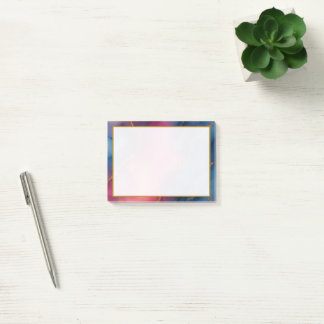 Luxuriöse rosa blaue goldene Marmor Nachhinweise Post-it Klebezettel