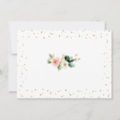 Luxuriöse Rosa Blume Gold Frame Confetti Wedding Save The Date (Rückseite)