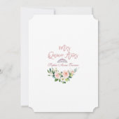 Luxuriöse Rosa Blume Rose Gold Quinceñera Einladung (Rückseite)