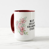 Luxuriöse Rosa Blumenstrauß Beste Mama je Kaffee T Tasse (Vorderseite Links)