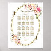 Luxuriöse Rosa Blush Blues Gold Frame Seating Char Poster (Vorne)