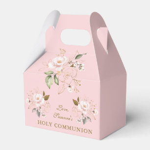 Luxuriöse Rosa Blush Gold Bloral Heilige Kommune Geschenkschachtel