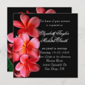 Luxuriöse Rosa Elegant Plumeria Wedding Einladung (Vorne/Hinten)