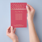 Luxuriöse rosa gequiltete moderne Goldbeauty Salon Flyer (Handgriff)