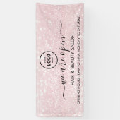 Luxuriöse Rosa Glitzer Salon Supplies Banner (Vertikal)